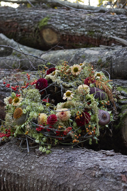 Slowflowerworkshop- in voller Dankbarkeit- Kranzformen Tag 1